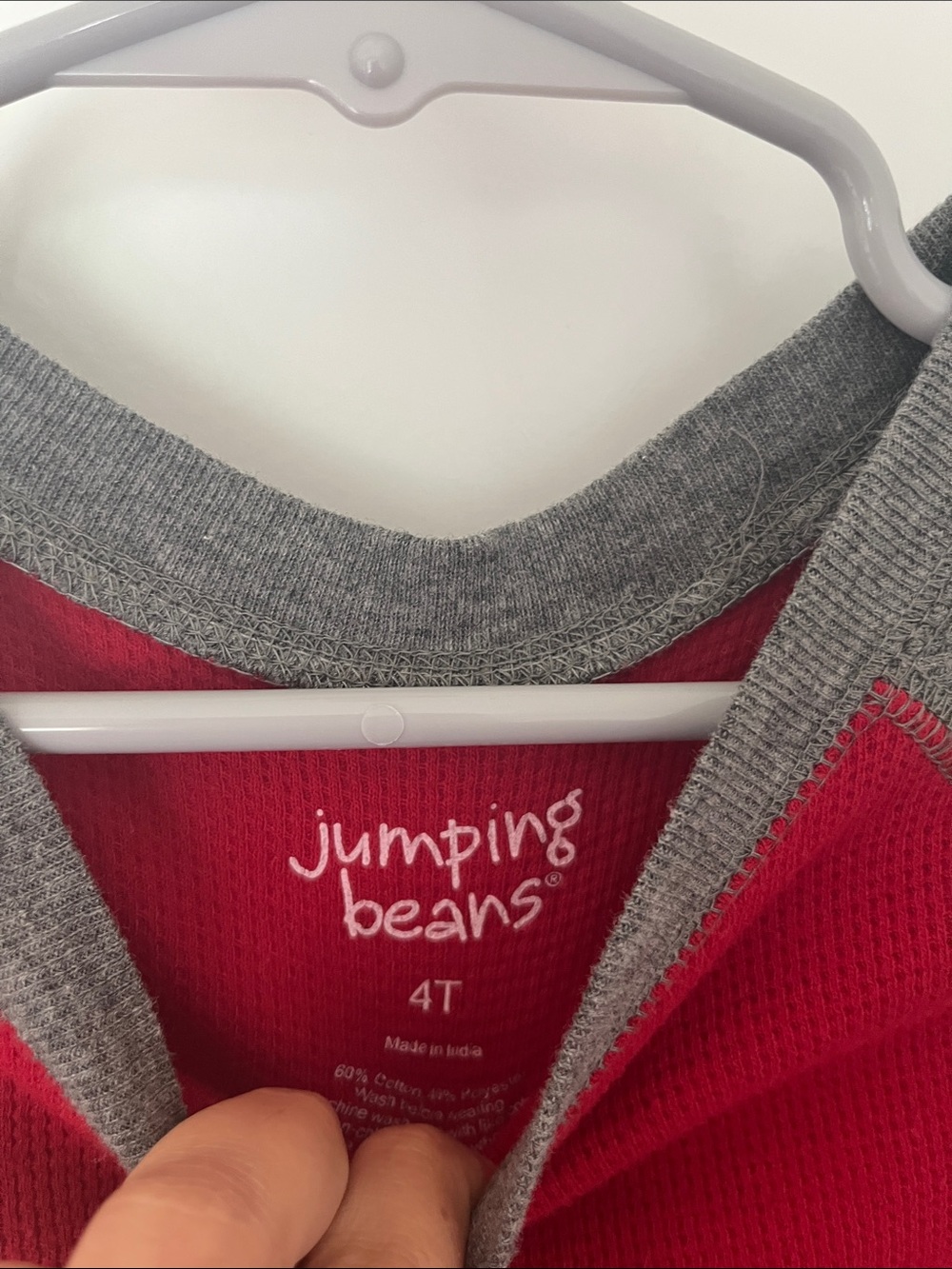 jumping beans Red & Gray Raglan Thermal Long Sleeve Tee - Picture 2 of 2